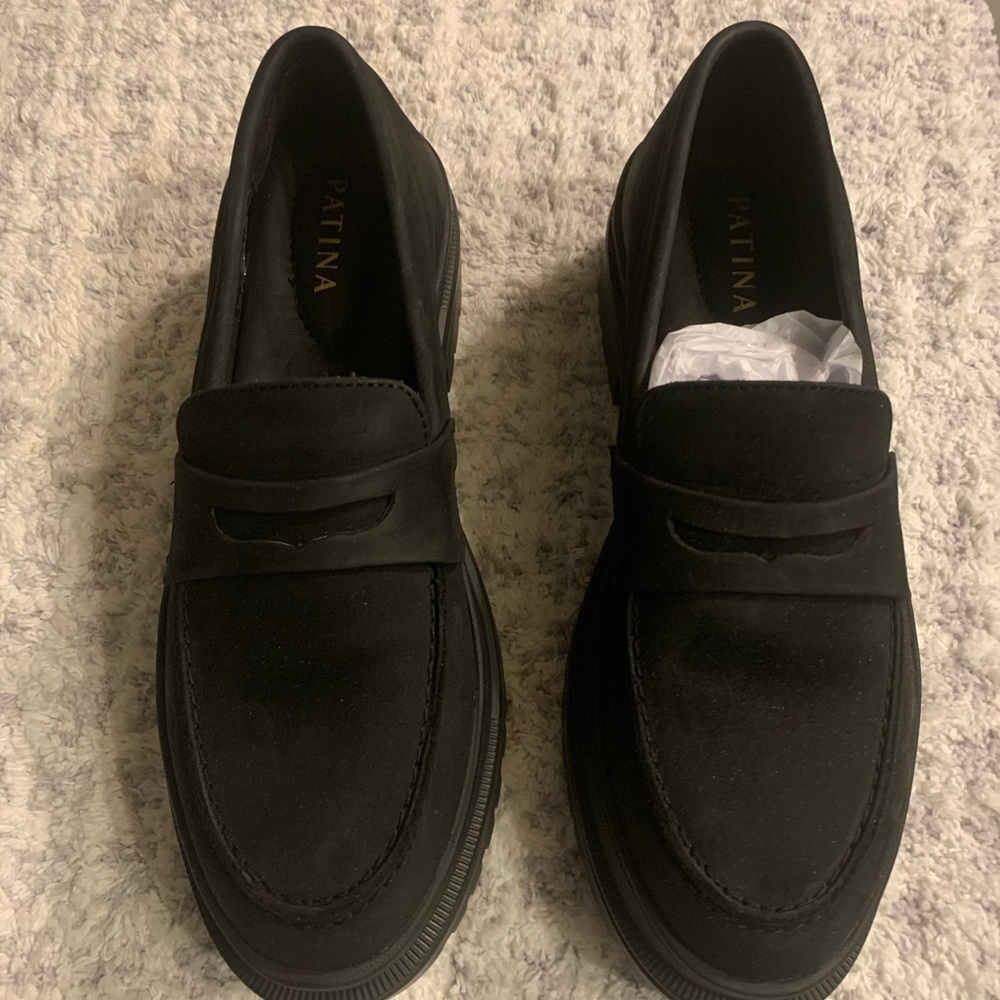 PLG black leather loafer